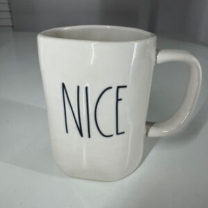 Rae Dunn Artisan Collection by Magenta“NICE” White-Blue& Black Letter Mug